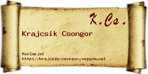 Krajcsik Csongor névjegykártya